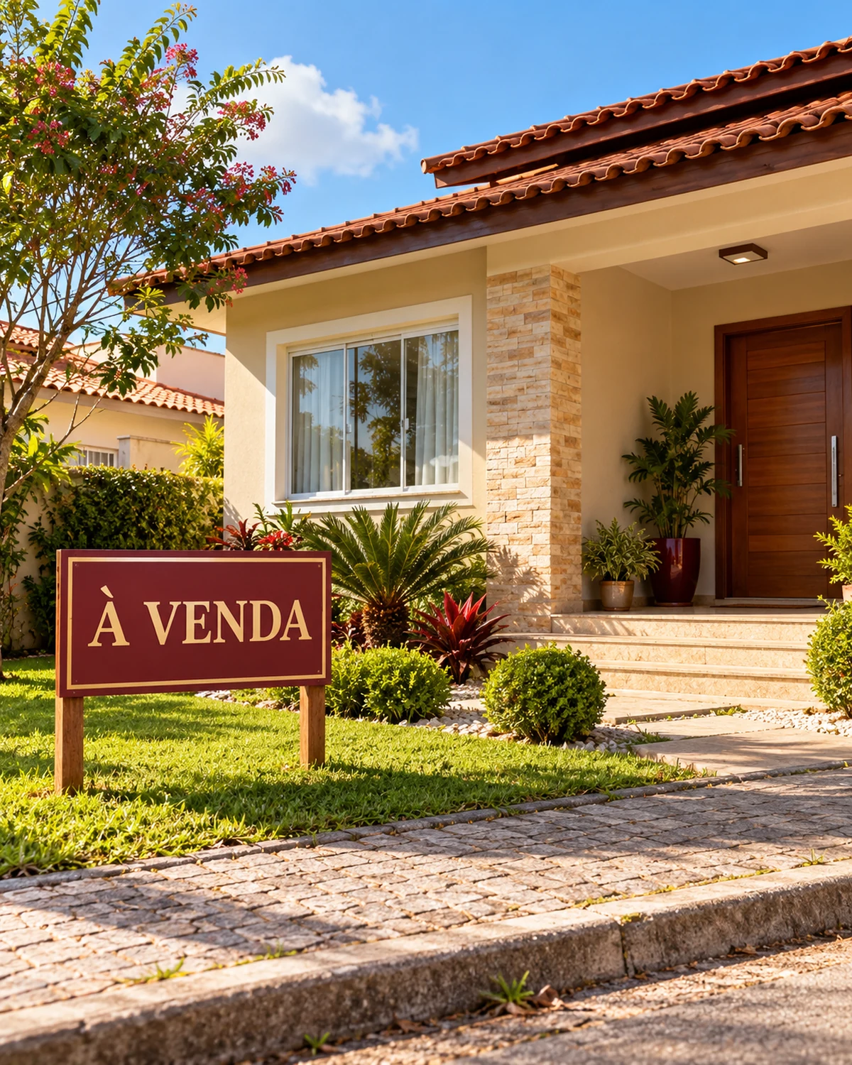 Casa com placa à venda
